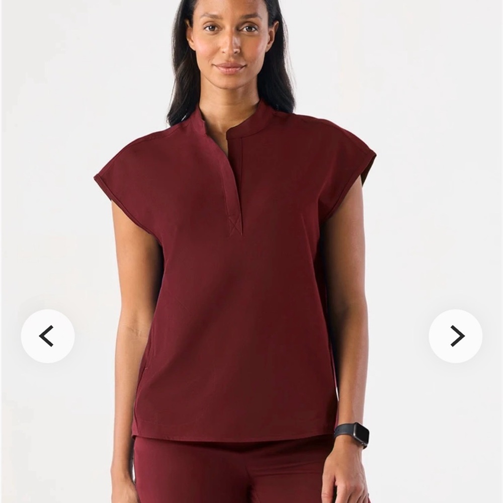 FIGS Burgundy scrub top